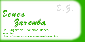 denes zaremba business card